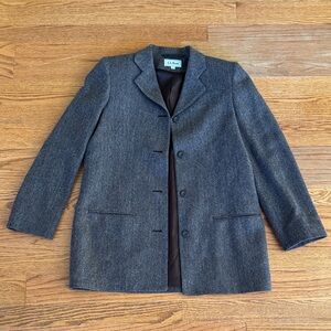LL Bean Gray & Brown Wool Blazer